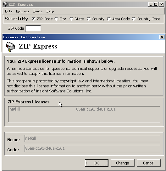 美国邮编查询软件(Zip Express)2.7k build 1 英