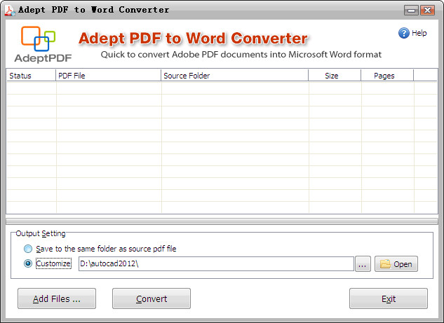 pdfʽļתword(Adept PDF to Word Converter)ͼ0