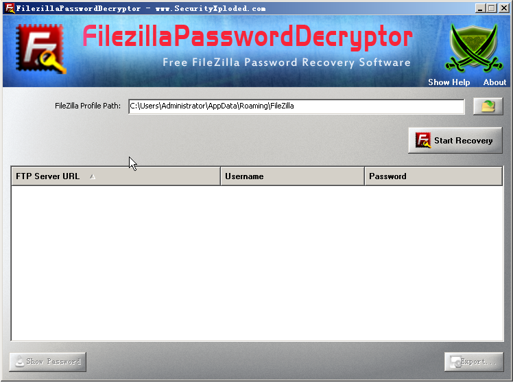 FileZillaʺָ(FileZilla Password Recovery Software)ͼ0