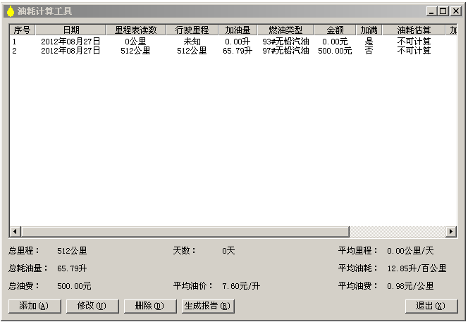 汽车油耗计算器|百公里油耗计算(汽车油耗软件