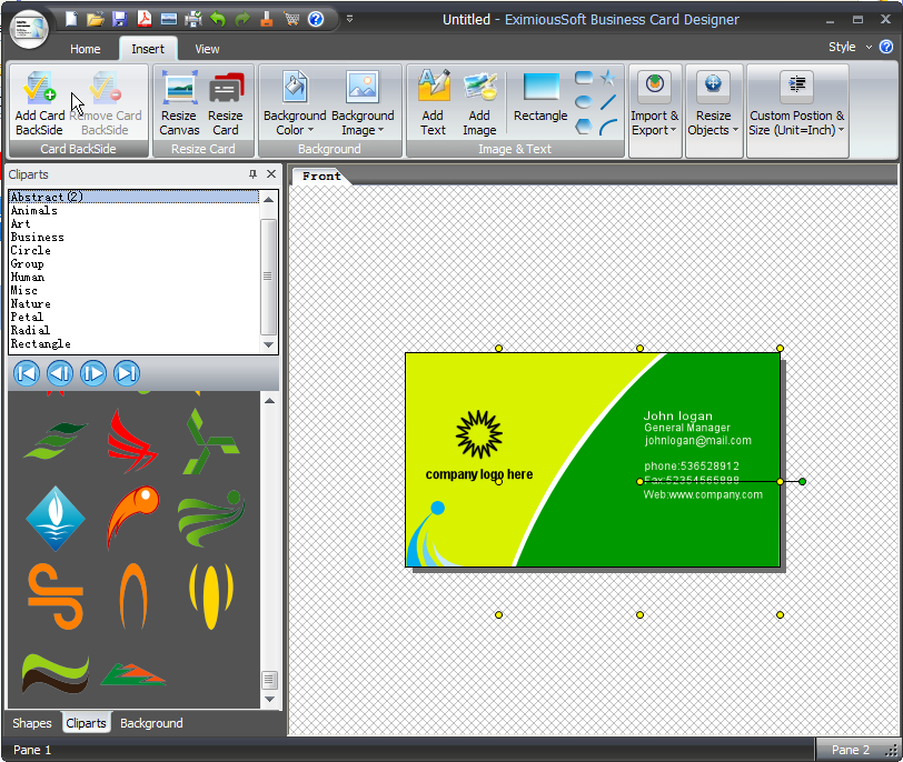 ƬO(sh)Ӌ(j)ܛ(EximiousSoft Business Card Designer)؈D1