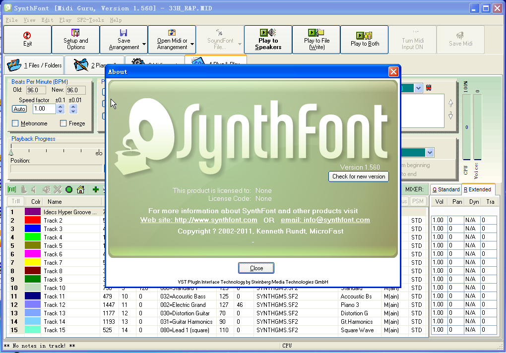 instal SynthFont 2.9.0.1