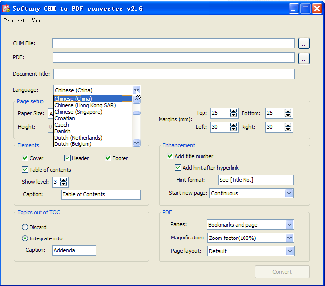 chmתpdf(Softany CHM to PDF converter)ͼ1