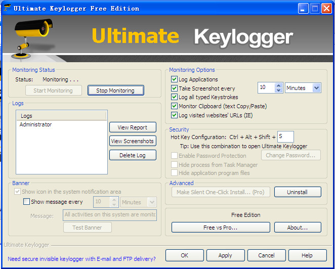 ɿļ̼¼(Ultimate Keylogger)ͼ0
