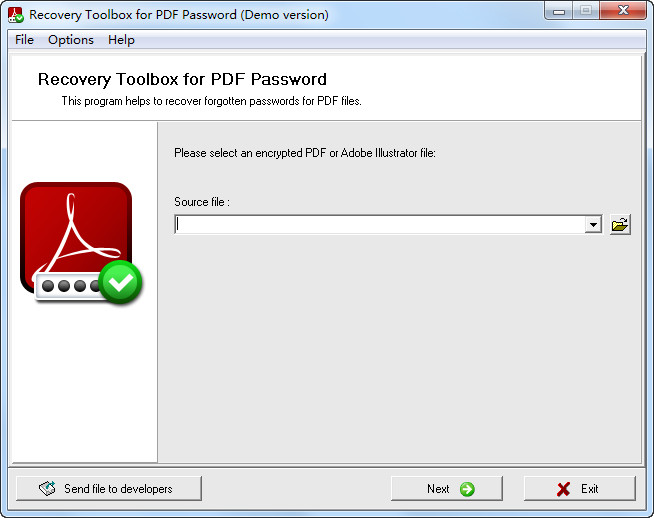 PDFĵָ(Recovery Toolbox for PDF Password)ͼ0