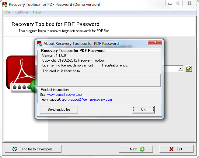 PDFĵָ(Recovery Toolbox for PDF Password)ͼ1