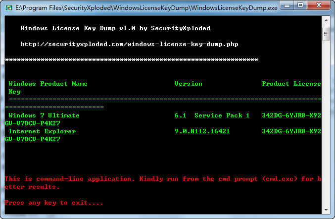 Windows License Key Dumpͼ1