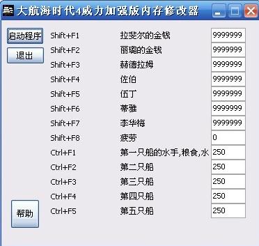 大航海时代4:威力加强版 全版本五项内存修改器