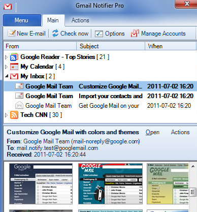 gmail邮件提醒软件(Gmail Notifier Pro)截图0