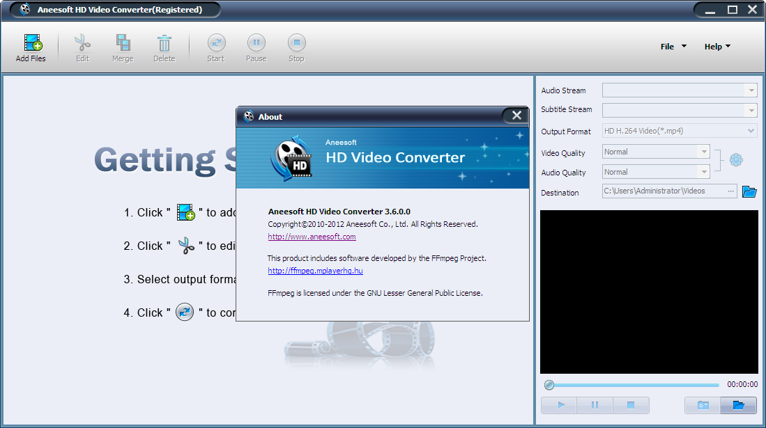 Ƶת(Aneesoft HD Video Converter)ͼ1