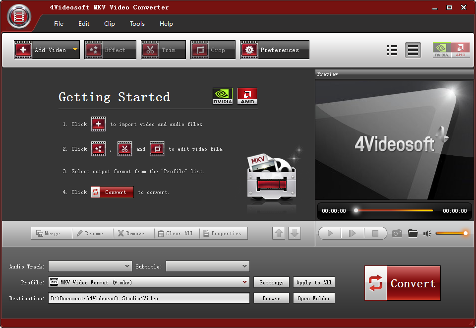 MKVƵת(4Videosoft MKV Video Converter)ͼ0