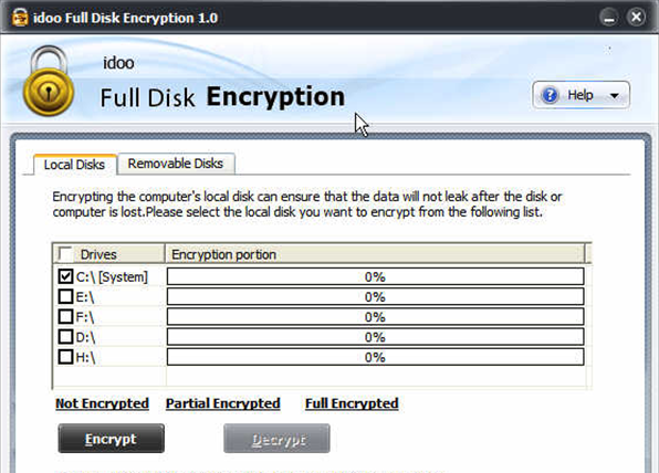 ̷ܹ(Idoo Full Disk Encryption)ͼ0