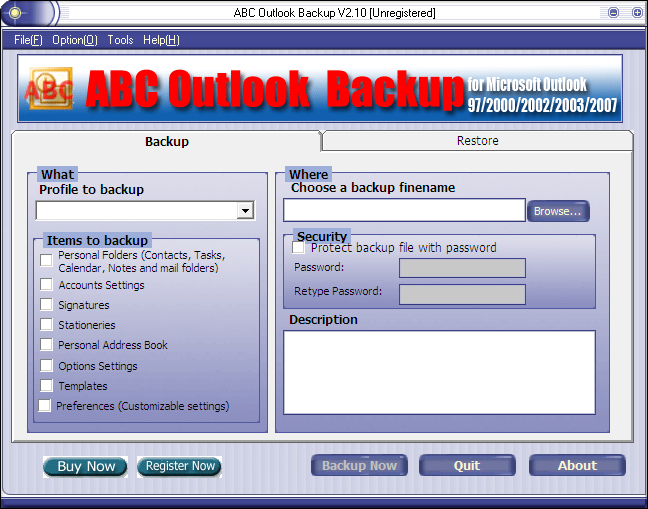 Outlook]ݹ(ABC Outlook Backup)؈D0