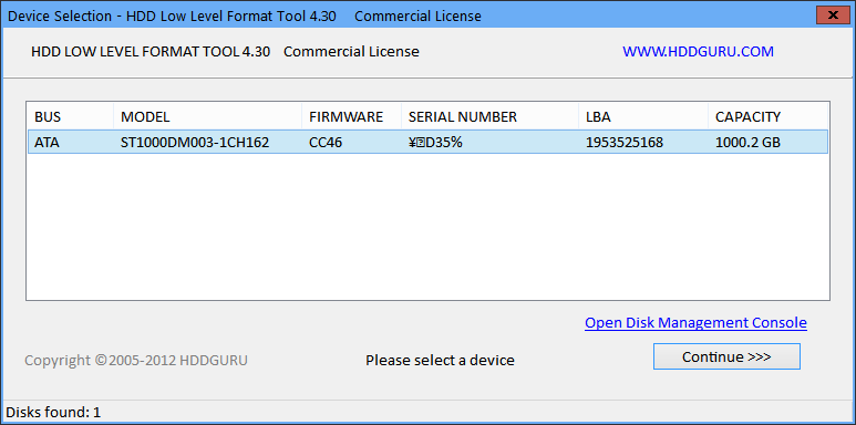 ӲP͸񹤾(HDD Low Level Format Tool)؈D0