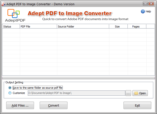 PDFĵתͼƬ(Adept PDF to Image Converter)ͼ0