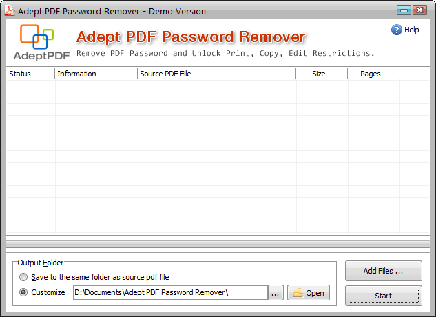 PDFƳ(Adept PDF Password Remover)ͼ0