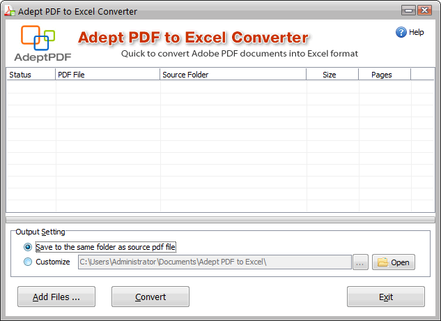 PDFD(zhun)Excelܛ(Adept PDF to Excel Converter)؈D0