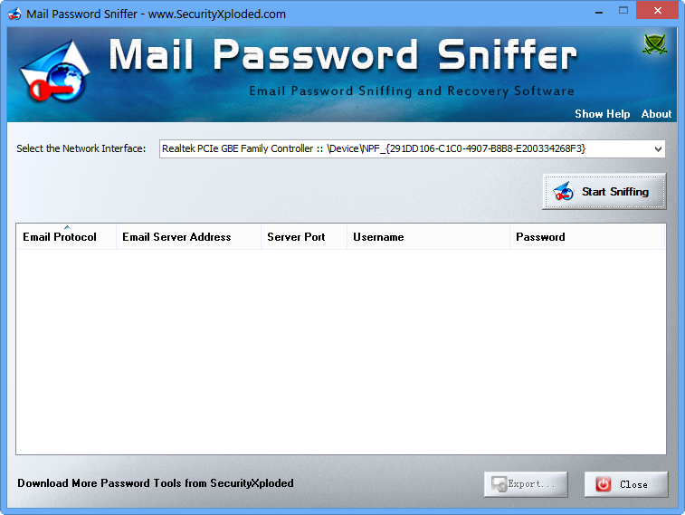 ָ(Mail Password Sniffer)ͼ0