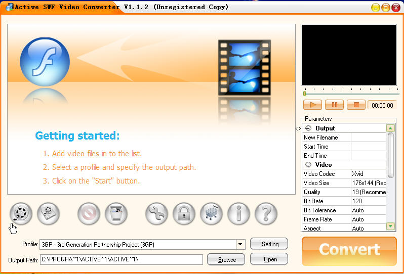 Ƶתswf(Active SWF Video Converter)ͼ0