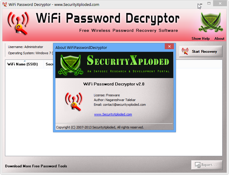 WiFiָ(WiFi Password Decryptor)ͼ1