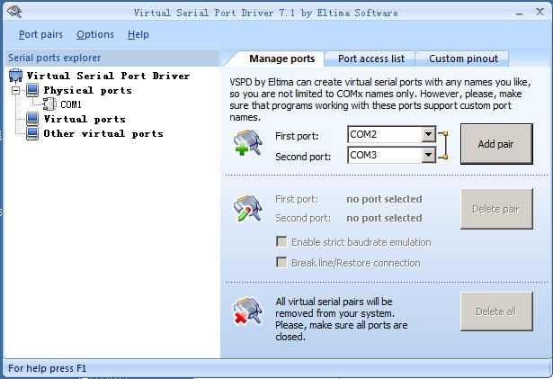 win7⴮ڹ(Virtual Serial Port Driver)ͼ0