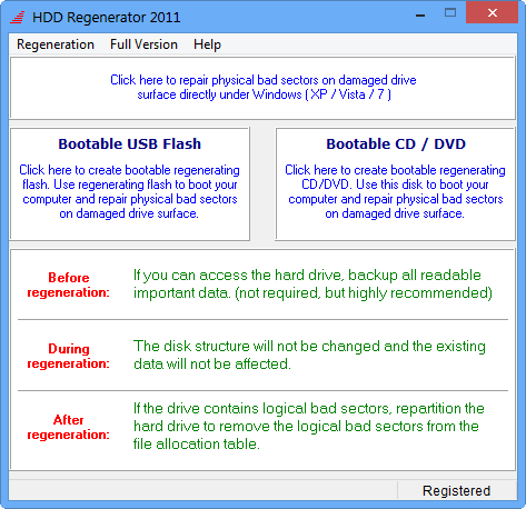 硬盘坏道修复工具(HDD Regenerator 2011)