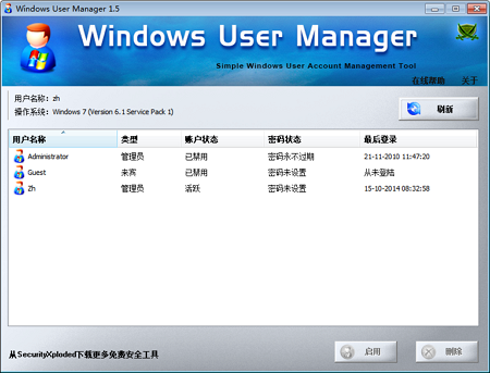 ϵͳû˻(Windows User Manager)ͼ0