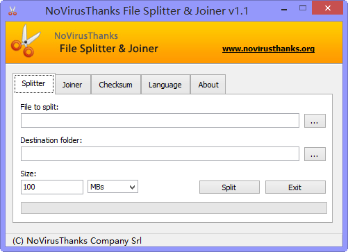 ļָϲ(NoVirusThanks File Splitter & Joiner)ͼ0