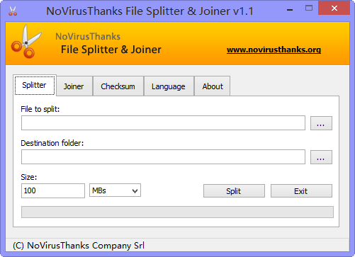 ļָϲ(NoVirusThanks File Splitter & Joiner)؈D0