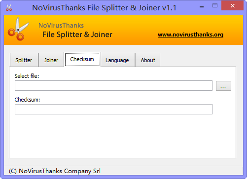 ļָϲ(NoVirusThanks File Splitter & Joiner)ͼ1