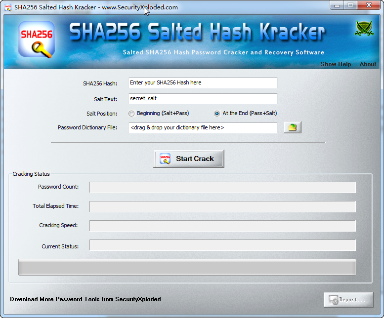 恢复丢失的密码(SHA256 Salted Hash Kracker)截图0