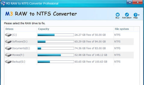 ޸(M3 RAW to FAT32 / NTFS Converter)ͼ0