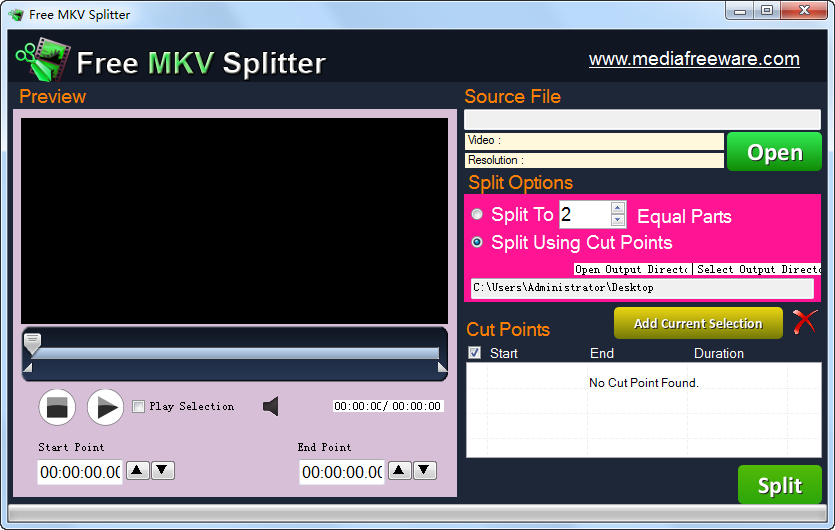 Ƶָ(Free MKV Splitter)ͼ0
