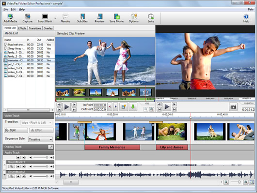 żƵ༭(NCH VideoPad Video Editor Professional)ͼ0