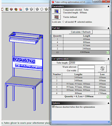 sketchupи(Tube Cutting Optimization)؈D0