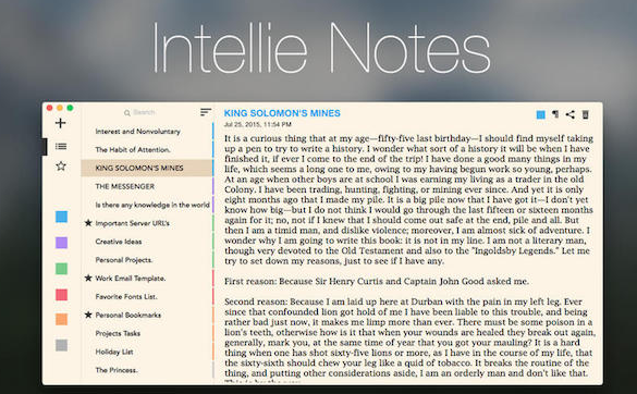 Intellie Notes for macͼ0