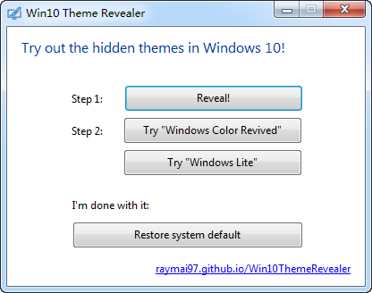 win10(bio)}ڸQɫ(Win10 Theme Revealer)؈D0