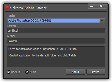 adobe cc 2015ͨƽⲹ(universal adobe patcher 2015)ͼ0