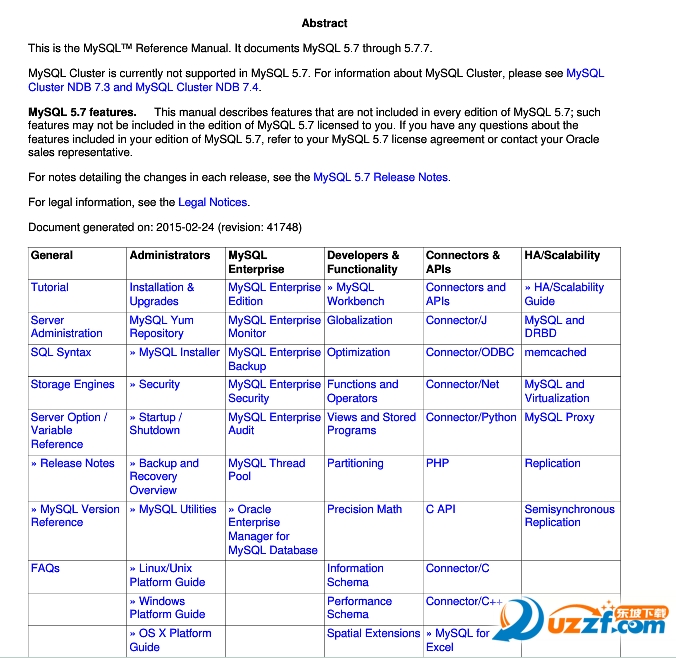 mysql5.7英文参考手册下载2017|MySQL 5.7 R