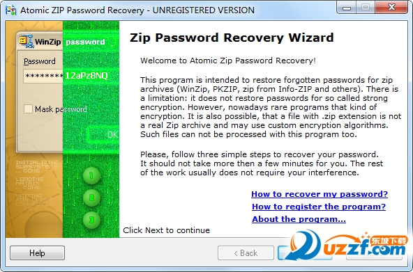 Atomic ZIP Password Recoveryͼ1