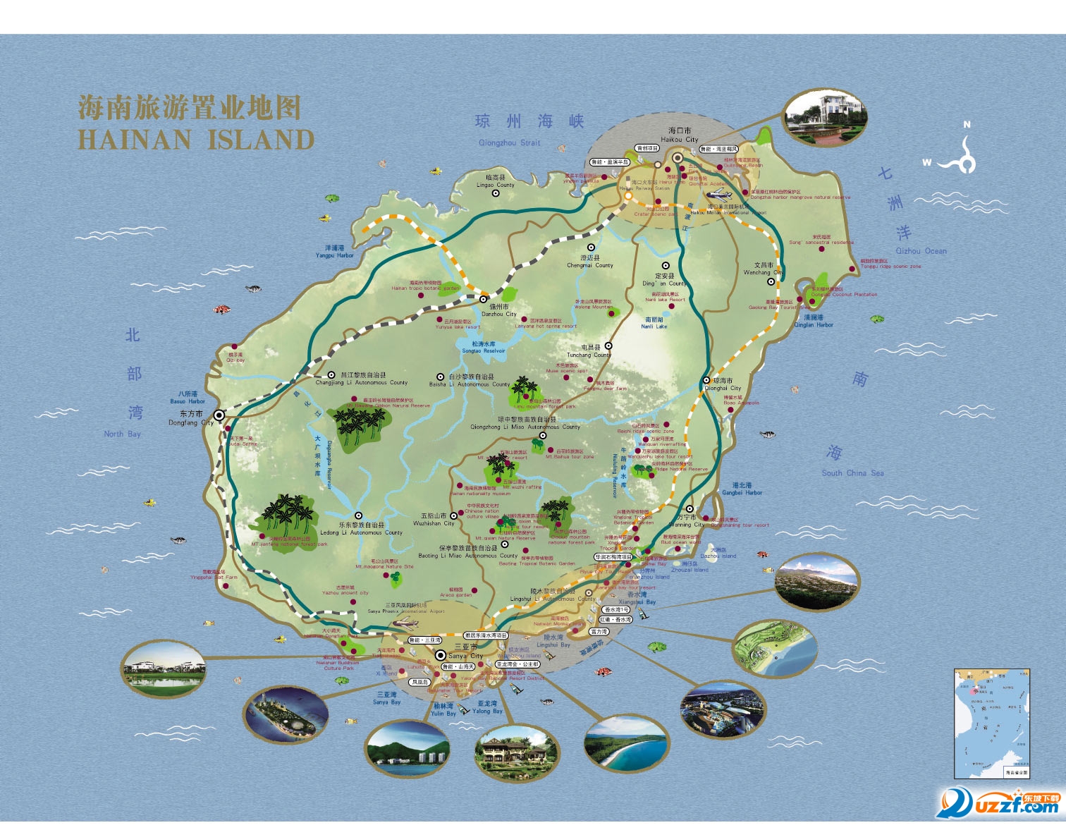 海南旅游地图高清版|海南旅游地图全图免费下载