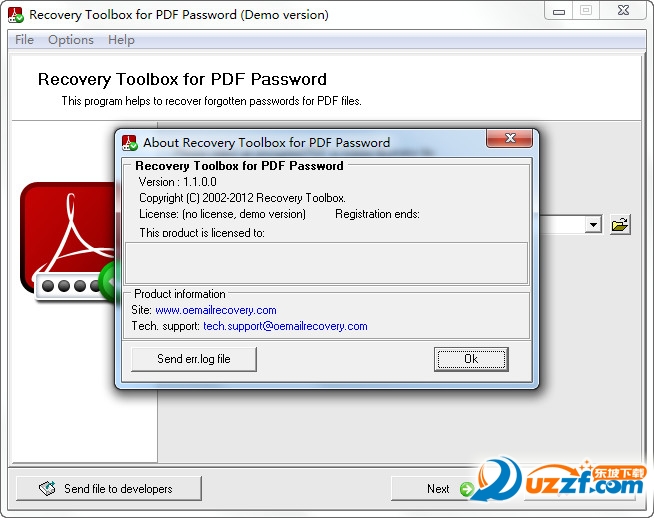 PDF Password Recover(pdfָ)շƽͼ1
