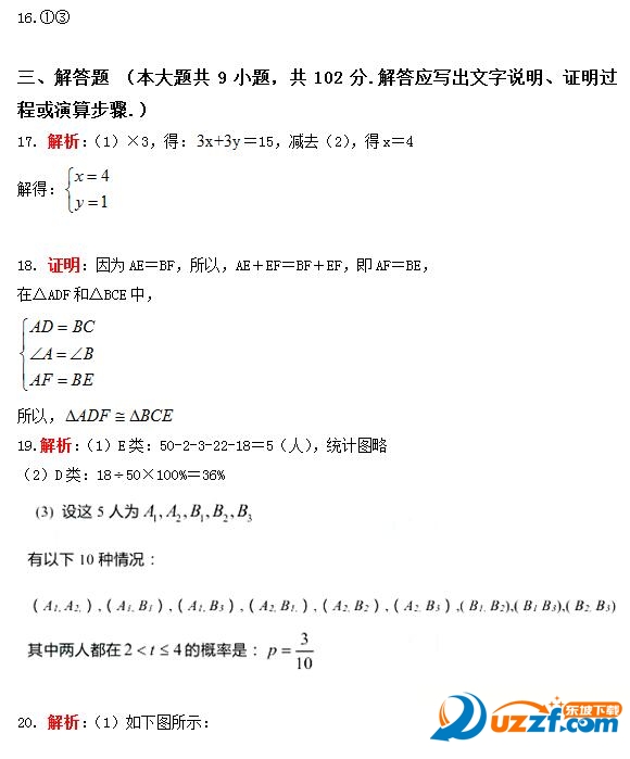 7广州中考数学答案|2017年广州中考数学真题及