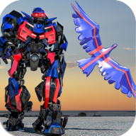 Futuristic Police robot eagle Battle(δ)