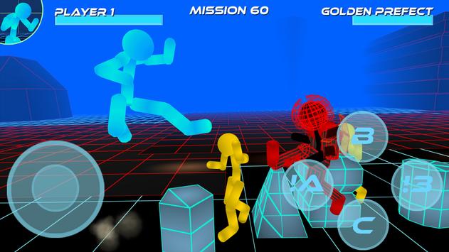 Stickman Neon Warriors: Street Fighting؈D