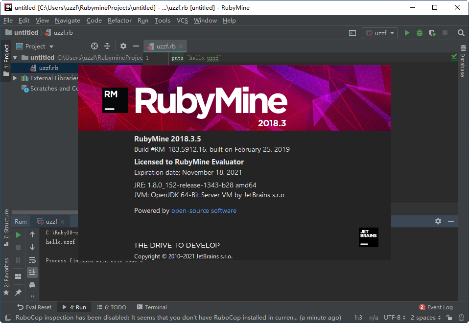 JetBrains RubyMine 2018Ѱͼ1