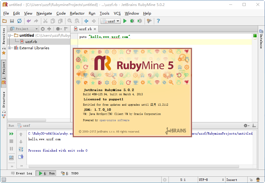 JetBrains RubyMine 5.0.2Ѱͼ1