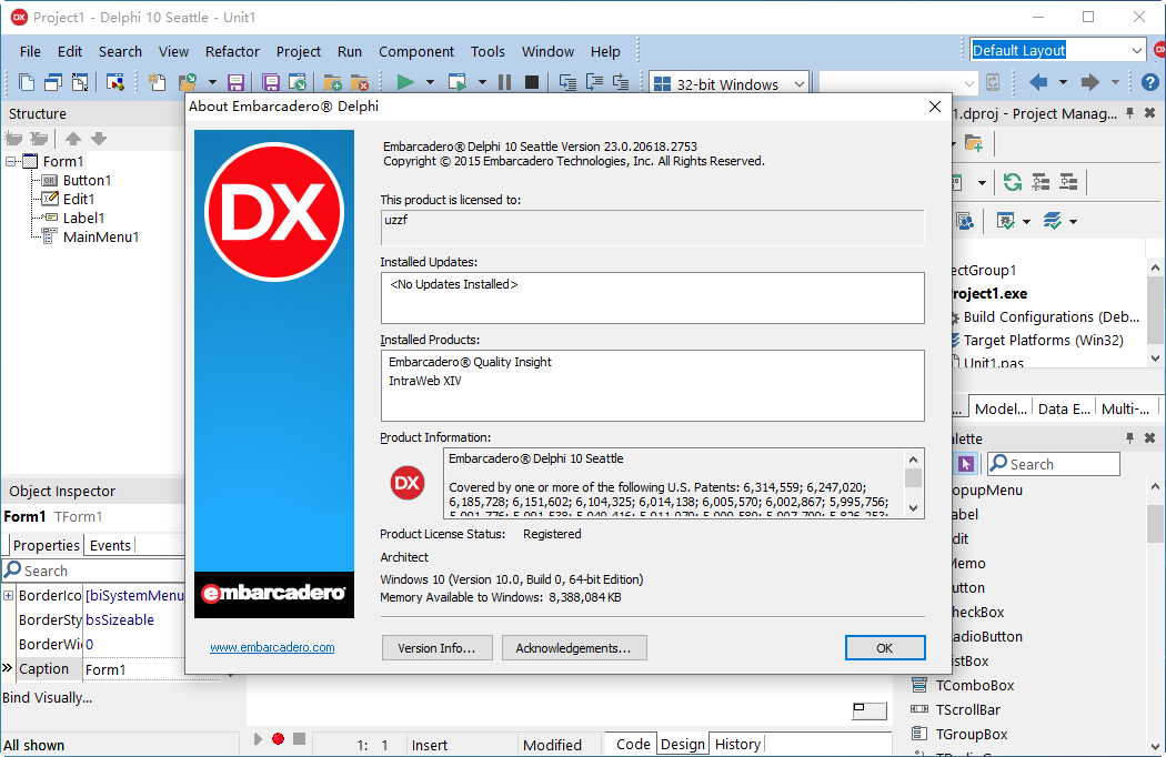delphi10(Embarcadero Rad Studio 10 Seattle)ͼ1
