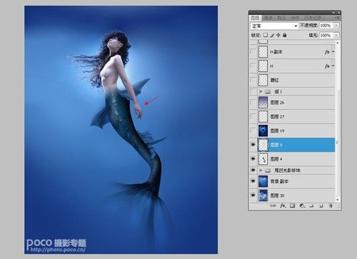 PS教程:PS合成海洋奇幻美人鱼小姐场景