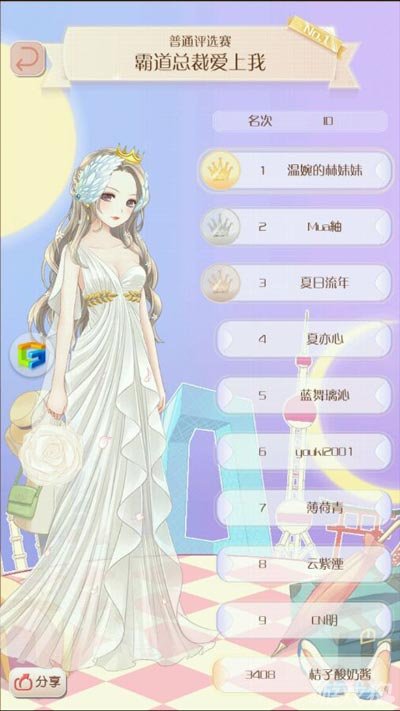 暖暖环游世界霸道总裁爱上我超前排名搭配图鉴